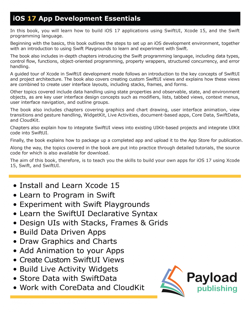 Ios 17 App Development Essentials Ebook Payload Publishing Ios 17 App Development Essentials Ebook Payload Publishing