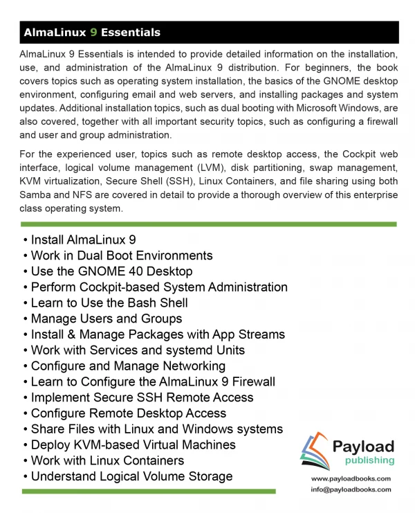 AlmaLinux 9 Essentials Paperback - Image 2