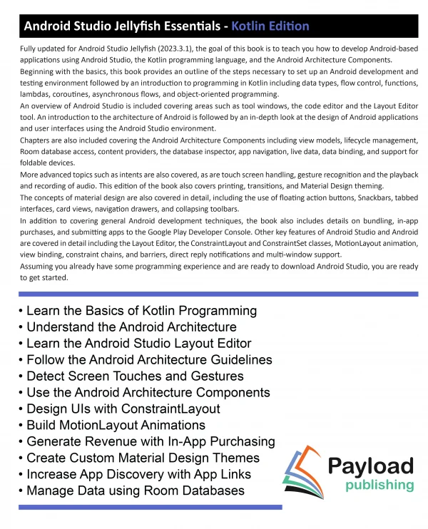 Android Studio Jellyfish Essentials - Kotlin Edition eBook - Image 2