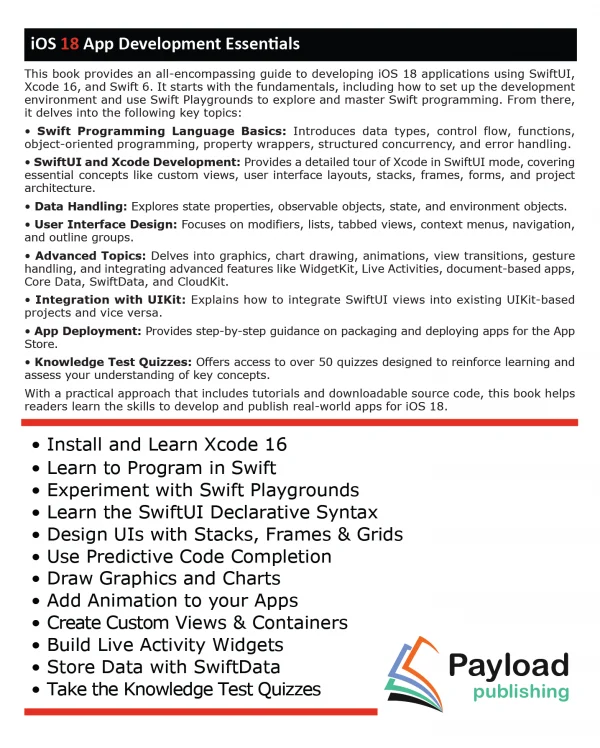 iOS 18 App Development Essentials eBook - Image 2